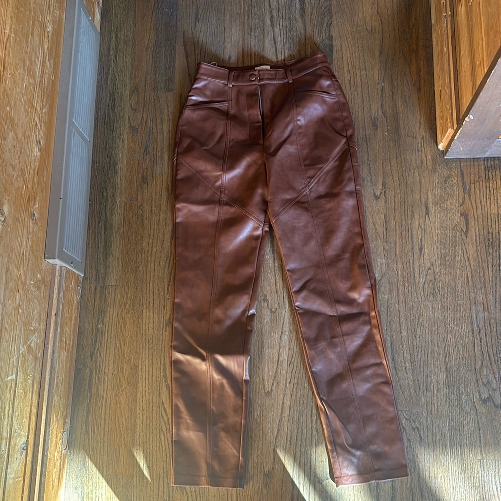 Aritzia Wilfred Faux Leather Pants, Size 4
